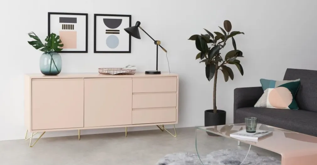 Aparador Elona – Rosa y cobre