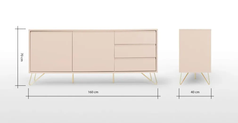 Aparador Elona – Rosa y cobre
