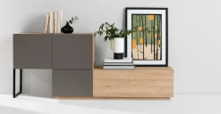 Aparador Hopkins – Roble y gris