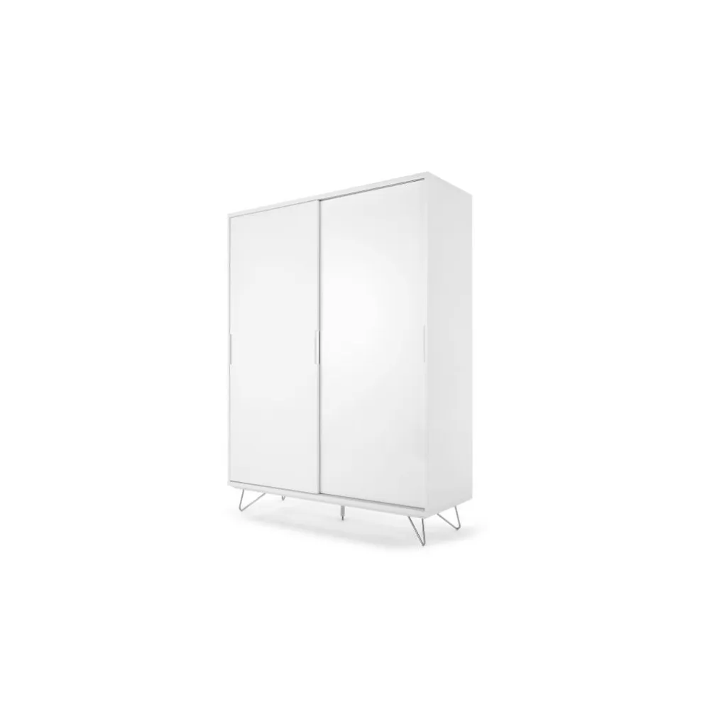 Armario con puertas correderas Elona – Blanco brillante