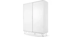 Armario con puertas correderas Elona – Blanco brillante