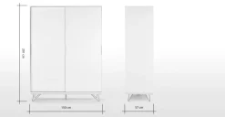 Armario con puertas correderas Elona – Blanco brillante