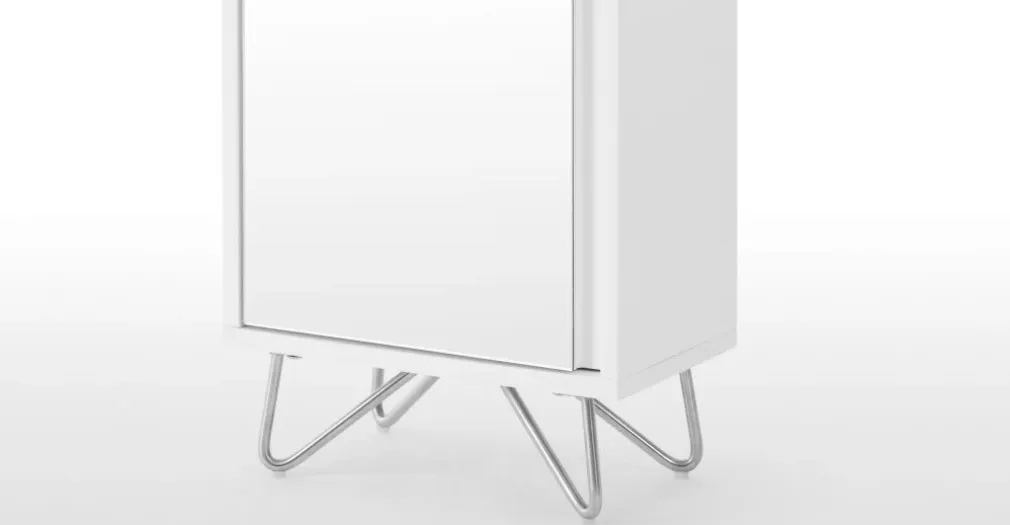 Armario de baño Elona – Blanco y cromo