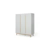Armario de 3 puertas Jayden – Gris y roble