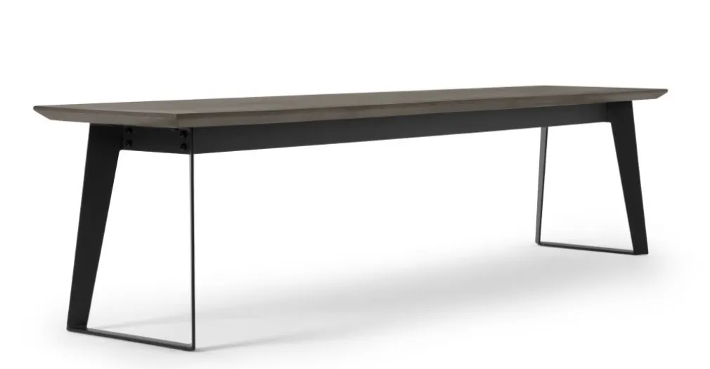 Banco Boone – Tablero de resina de hormigón gris