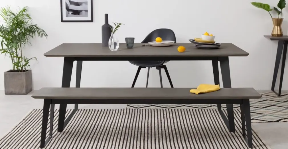 Banco Boone – Tablero de resina de hormigón gris