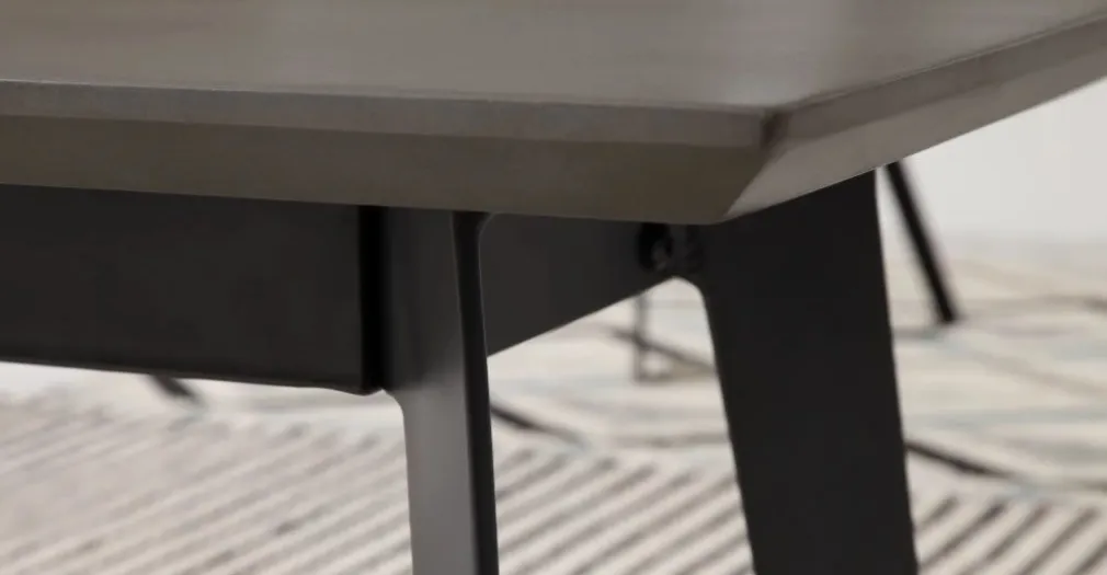 Banco Boone – Tablero de resina de hormigón gris