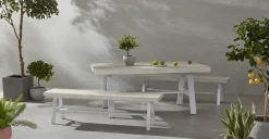 Banco Grande de Jardín Edson – Blanco