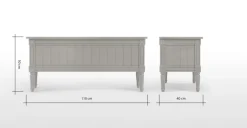 Banco otomana vintage Bourbon – Gris