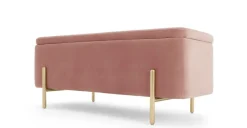Banco tapizado con almacenaje Asare – Rosa Palo