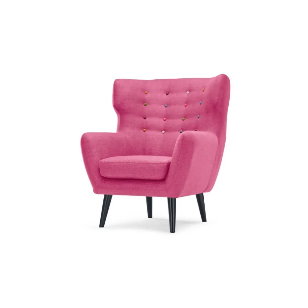 Butaca Kubrick – Rosa Chicle Con Botones de Colores