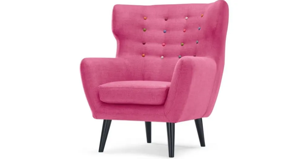Butaca Kubrick – Rosa Chicle Con Botones de Colores