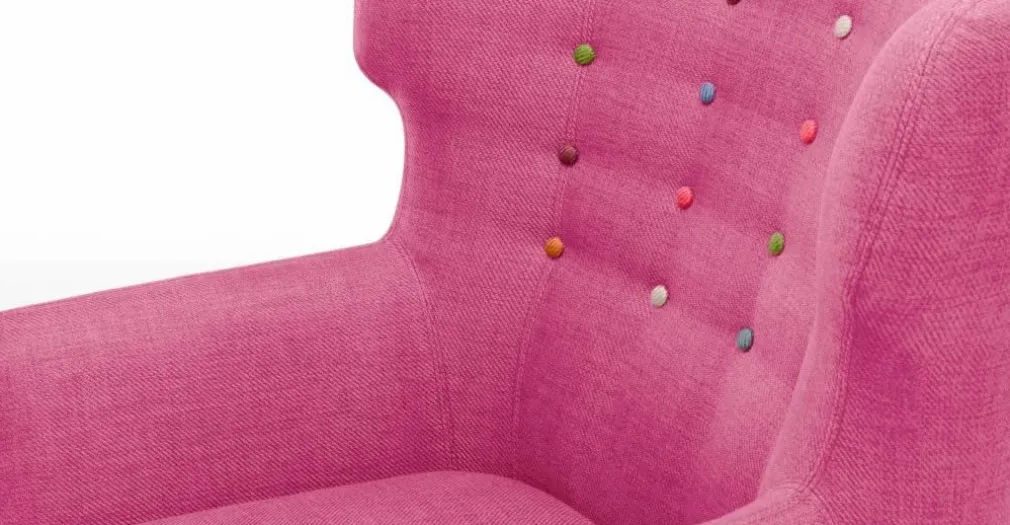 Butaca Kubrick – Rosa Chicle Con Botones de Colores
