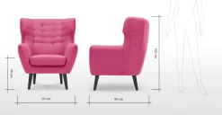 Butaca Kubrick – Rosa Chicle Con Botones de Colores