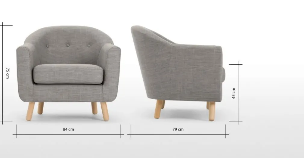 Butaca Lottie – Gris Tiza