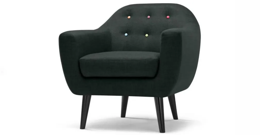 Butaca Ritchie – Gris Antracita Con Botones de Colores