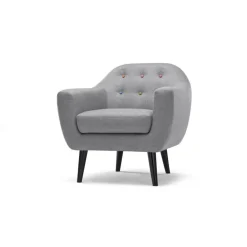 Butaca Ritchie – Gris Perla Con Botones de Colores