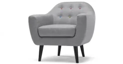 Butaca Ritchie – Gris Perla Con Botones de Colores