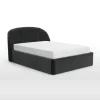 Cama Europea Otomana Margot – Terciopelo Gris Medianoche