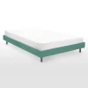 Cama Plataforma Besley – Azul Aguamarina y Gris