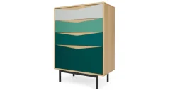 Cómoda Alta Louis – Roble y Verde