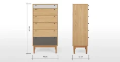 Cómoda Alta Multi Campton – Roble & Gris