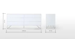 Cómoda Ancha Elona – Blanco Brillante