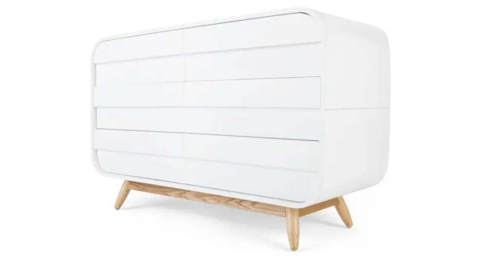 Cómoda Ancha Esme – Blanco y Fresno