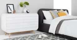 Cómoda Ancha Esme – Blanco y Fresno