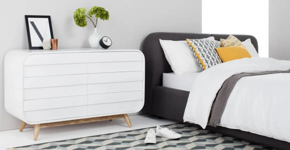 Cómoda Ancha Esme – Blanco y Fresno