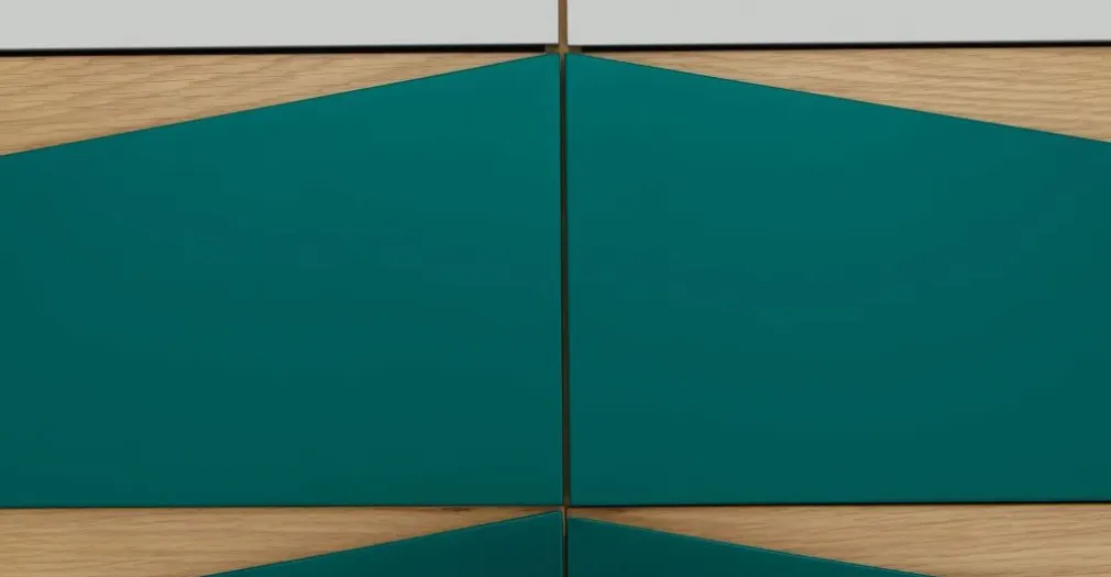 Cómoda Ancha Louis – Roble y Verde
