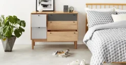 Cómoda Campton – Roble y Gris