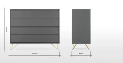 Cómoda Elona – Gris Carbón