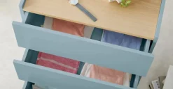 Cómoda Mino – Azul Cerceta y Roble