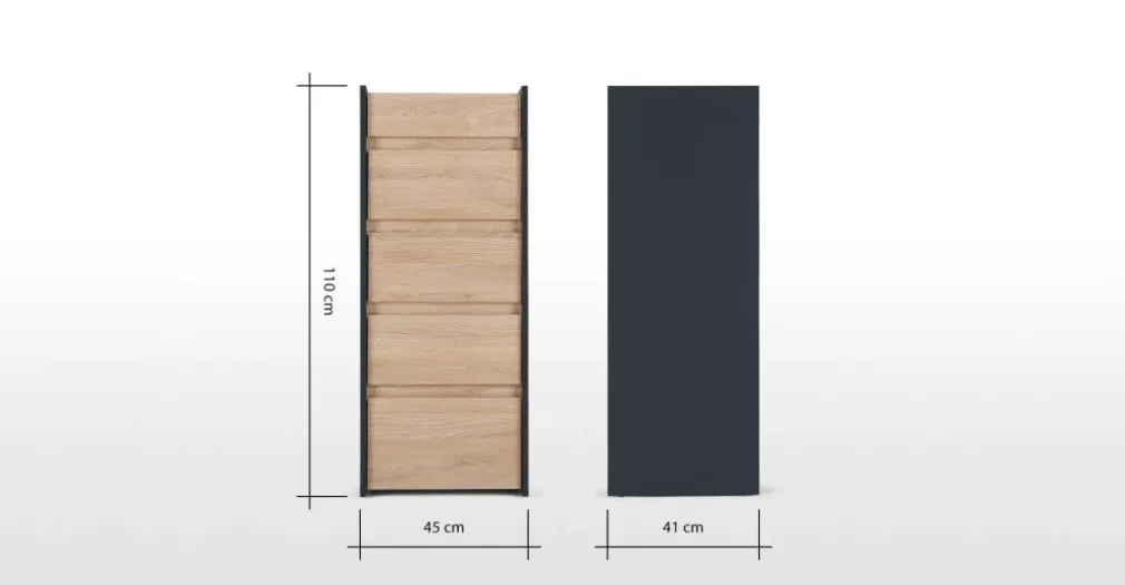 Cómoda Stu – Efecto Roble y Azul Océano