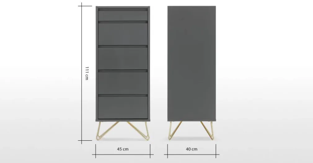 Cómoda Tocador Elona – Gris Carbón
