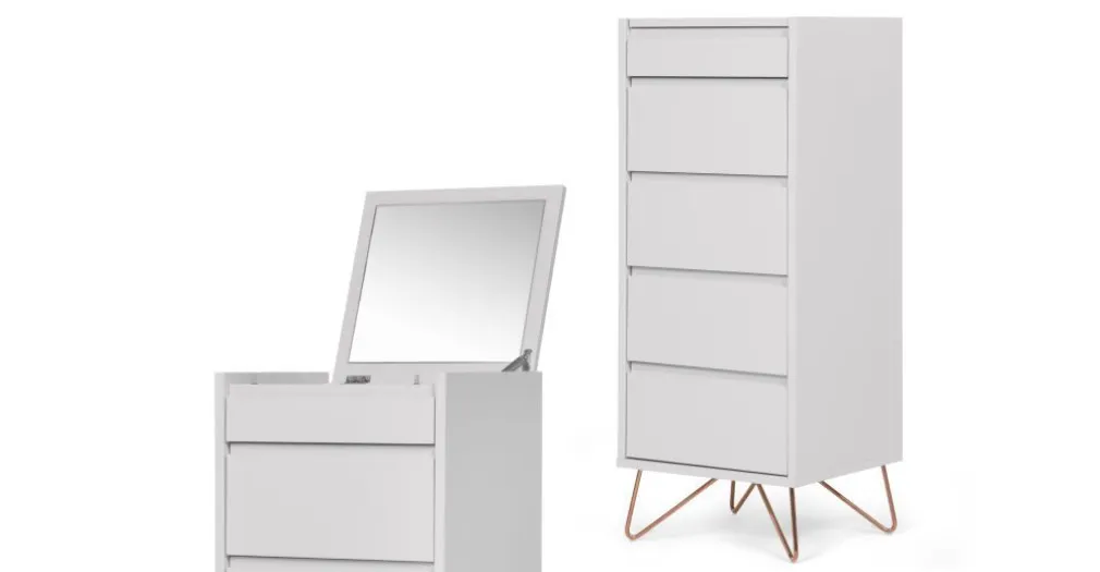 Cómoda Tocador Elona – Gris y Cobre