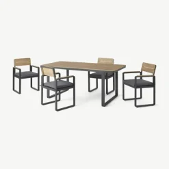 Conjunto de Comedor Topa – Efecto Pino y Gris
