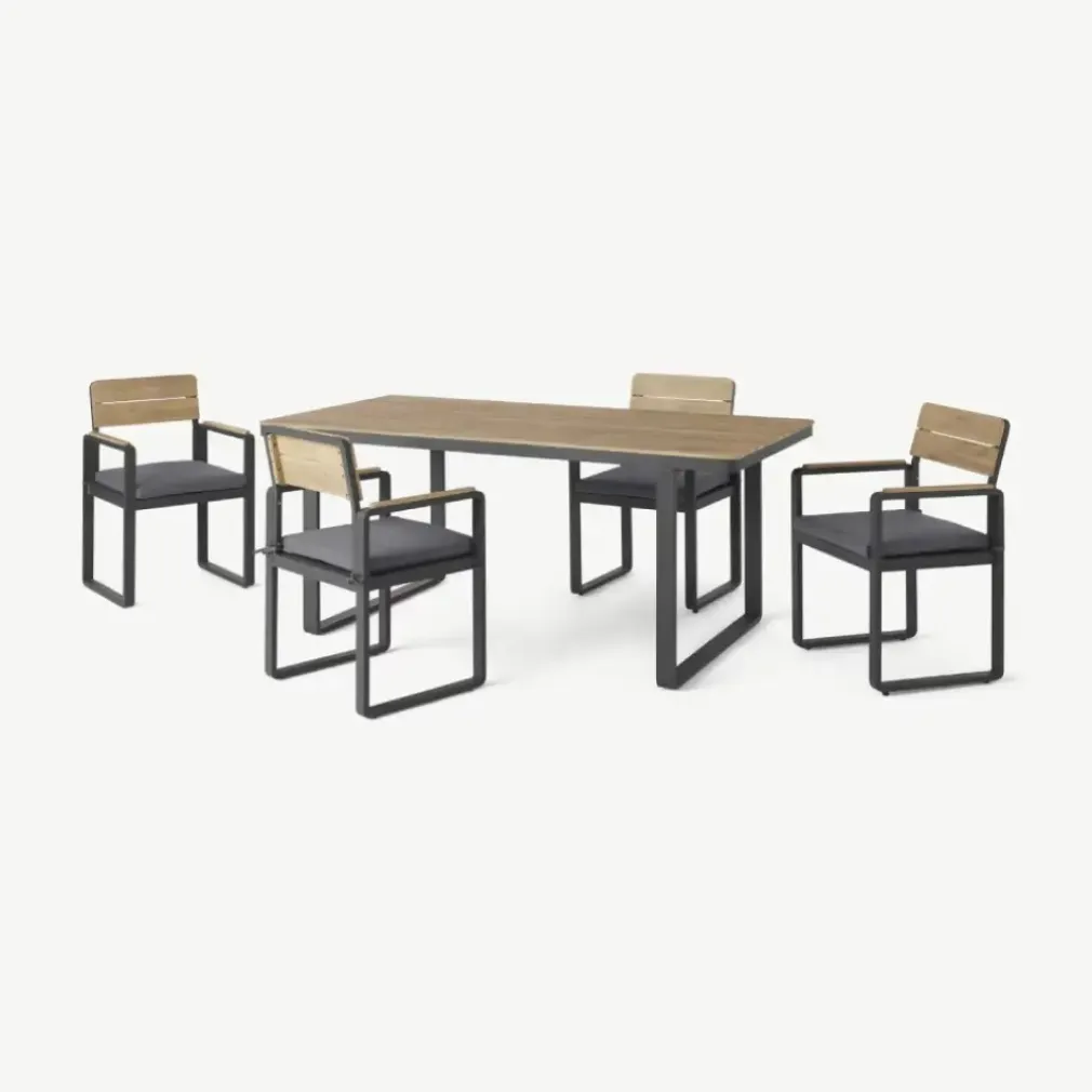 Conjunto de Comedor Topa – Efecto Pino y Gris