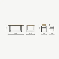Conjunto de Comedor Topa – Efecto Pino y Gris