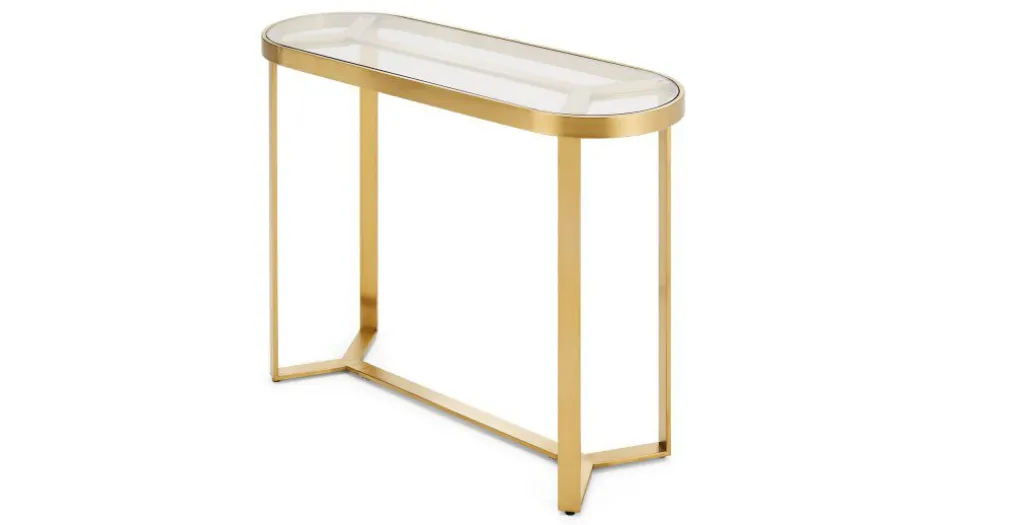 Consola Aula – Acero cepillado y cristal