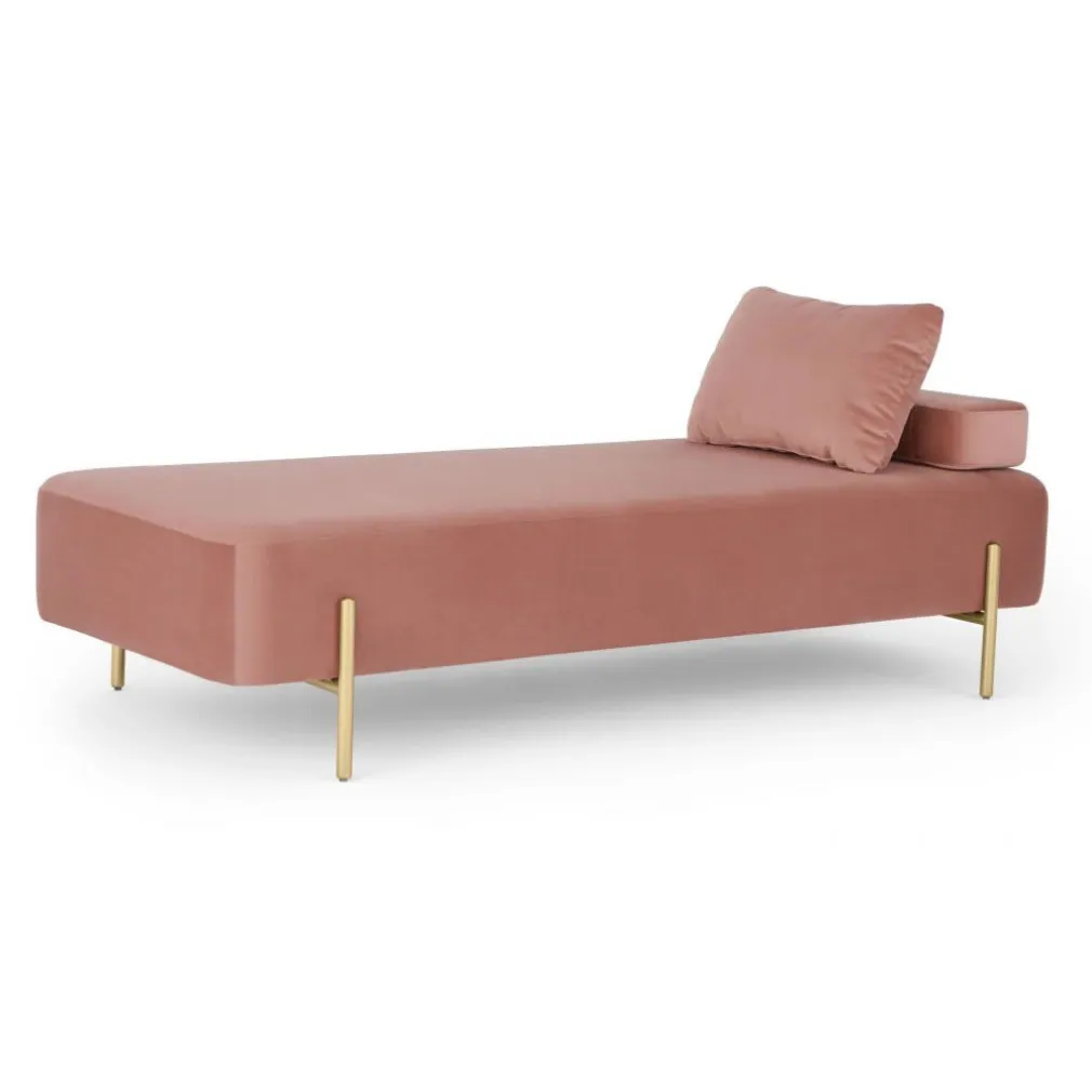 Diván Asare – Rosa y Acero Inoxidable
