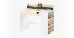 Escritorio Baker School con Estantes – Blanco