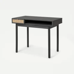 Escritorio Compacto Pavia – Black y Ratán