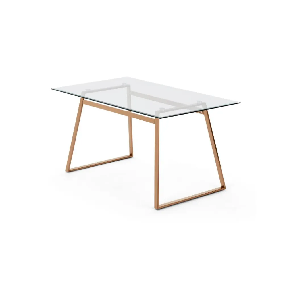 Escritorio Rectangular Haku – Cobre y Cristal