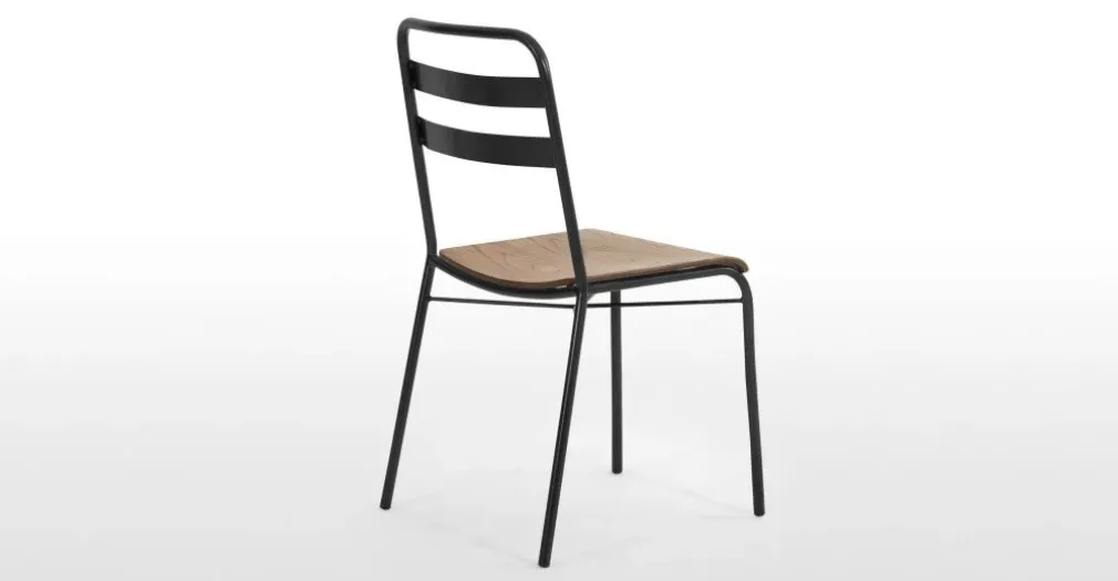 Juego de dos sillas de comedor Wigbert – Pino y negro