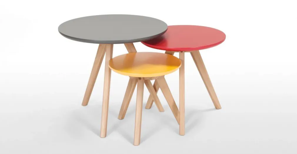 Juego de 3 Mesas Auxiliares Orion – Multicolor