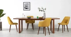 Juego de 2 sillas carver de comedor Lule – Amarillo y nogal