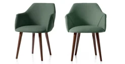 Juego de 2 sillas carver de comedor Lule – Verde bahia y nogal