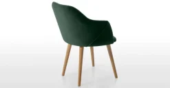 Juego de 2 sillas carver de respaldo alto Lule – Roble y terciopelo verde pino